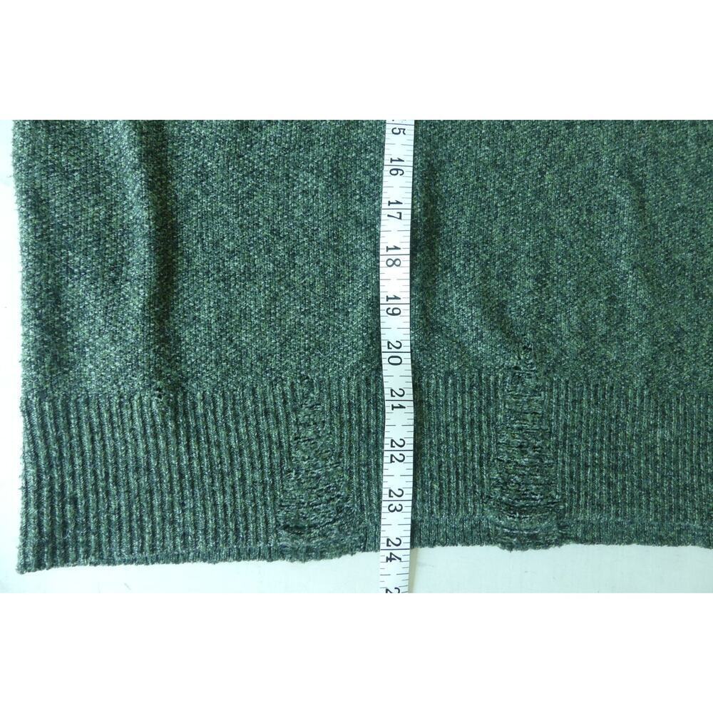 Frayed‎ Jeans Sweater Women's Medium Oversized Shredded Green Black Lagenlook - Picture 5 of 7